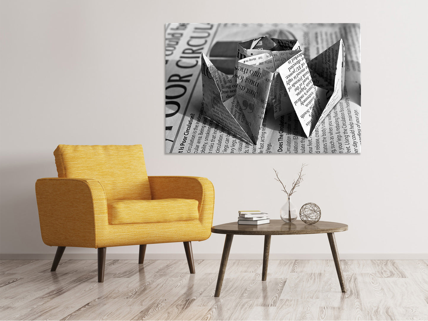Leinwandbild Origami Zeitung