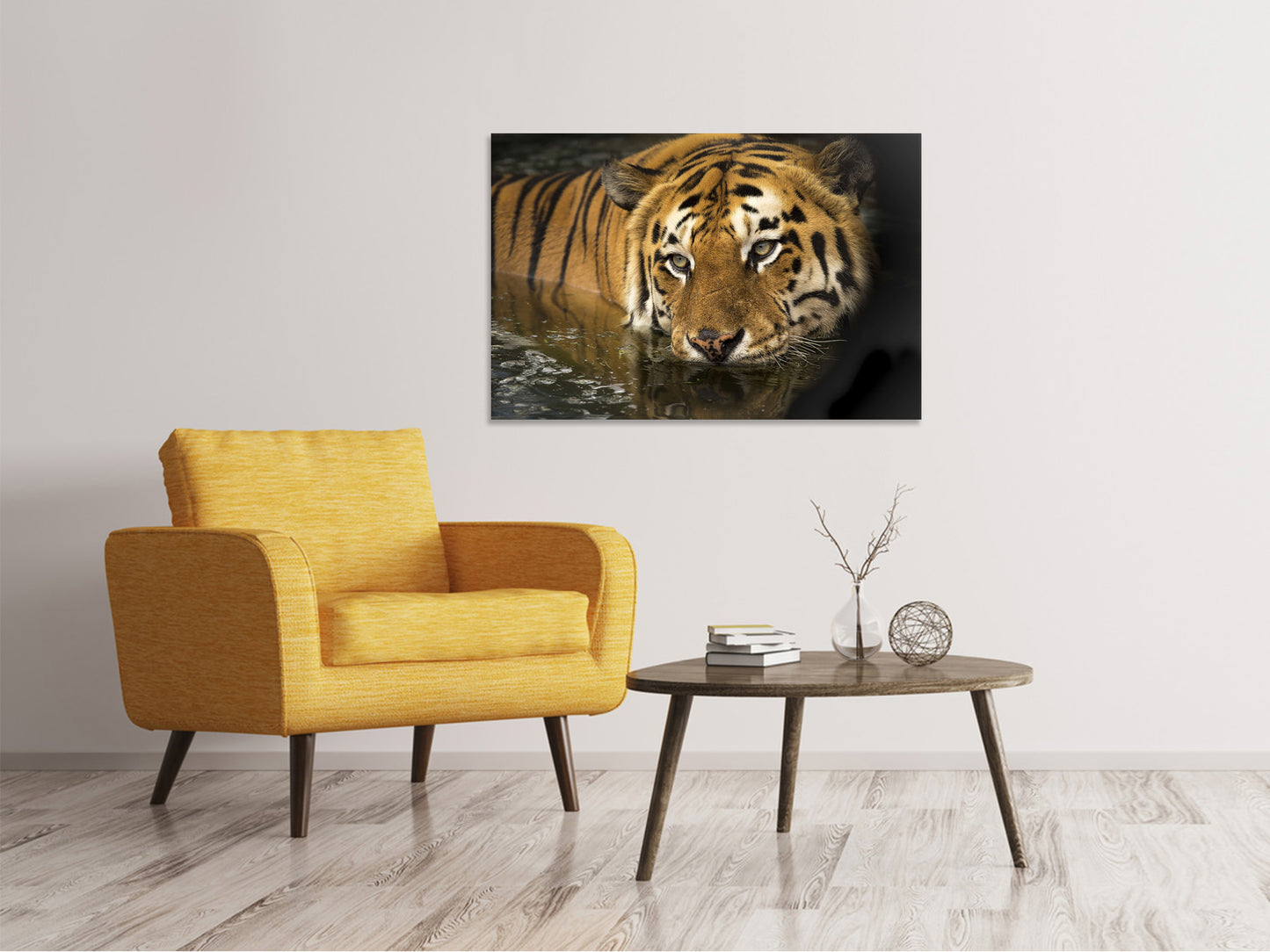 Leinwandbild Tiger im Wasser