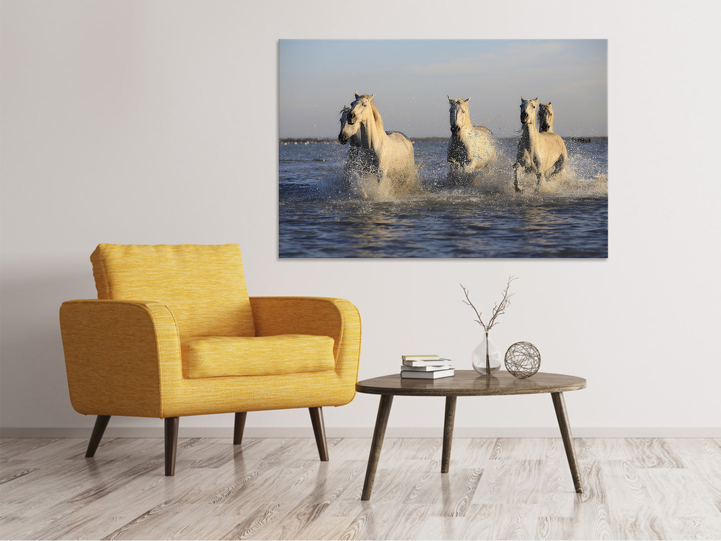 Leinwandbild Pferde im Meer