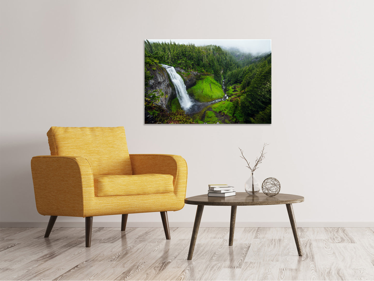 Leinwandbild Ausblick Wasserfall