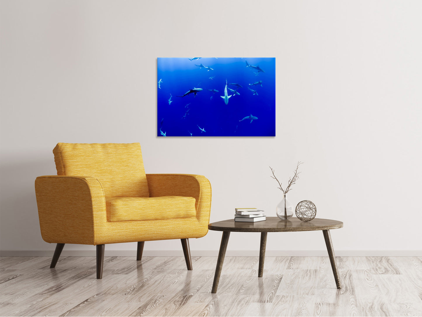 Leinwandbild Im Haifischbecken