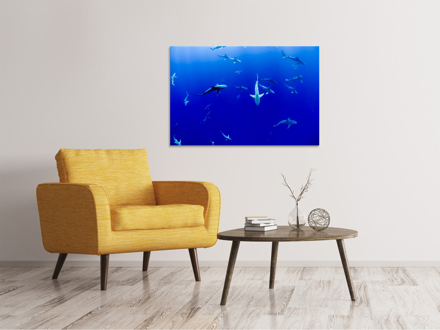 Leinwandbild Im Haifischbecken