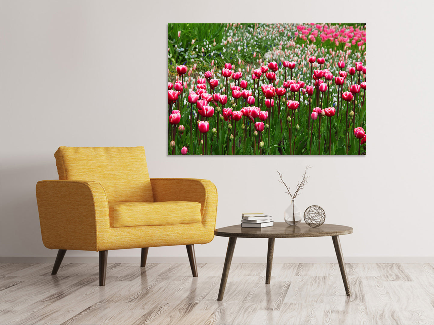 Leinwandbild Wildes Tulpenfeld