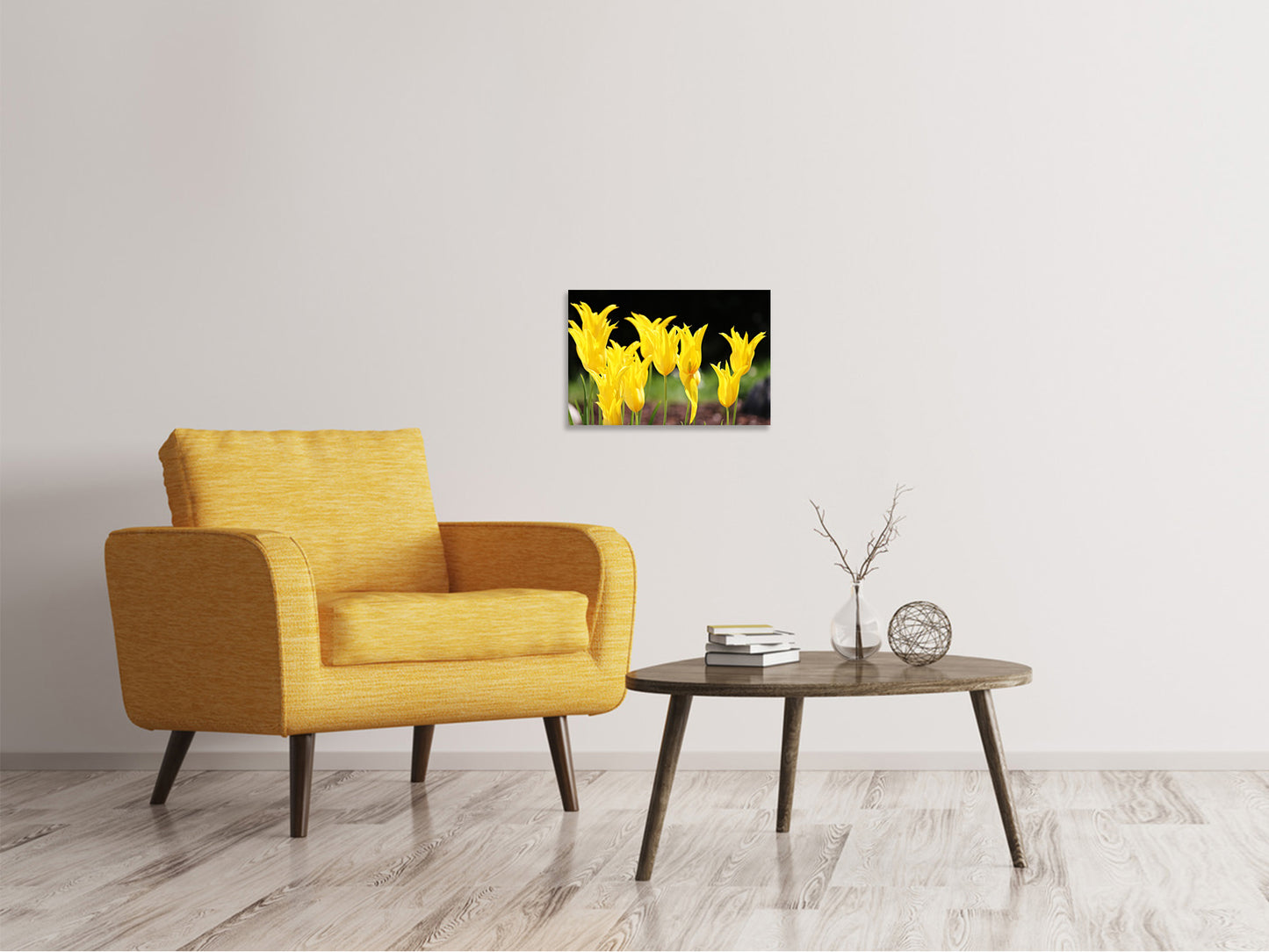 Leinwandbild Gelbe Tulpen in der Natur