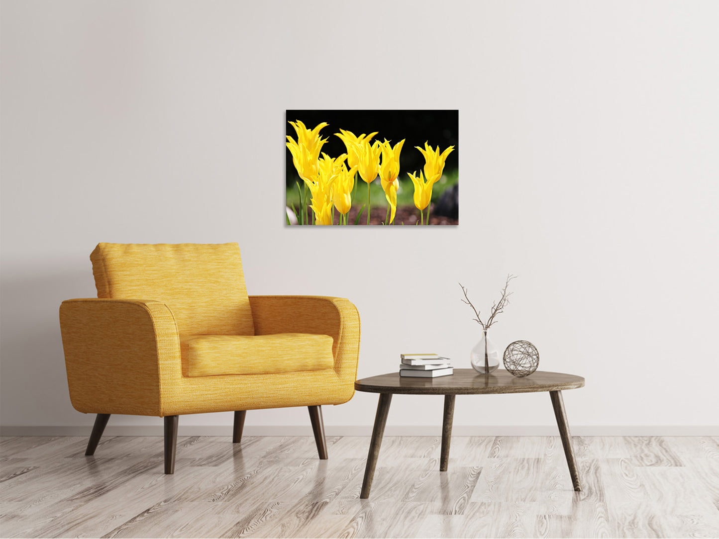 Leinwandbild Gelbe Tulpen in der Natur