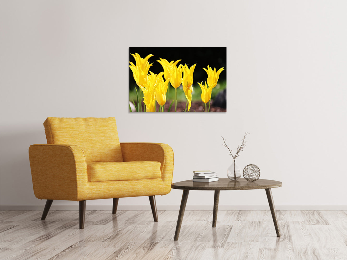 Leinwandbild Gelbe Tulpen in der Natur