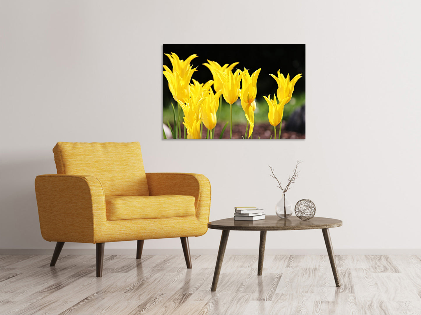 Leinwandbild Gelbe Tulpen in der Natur