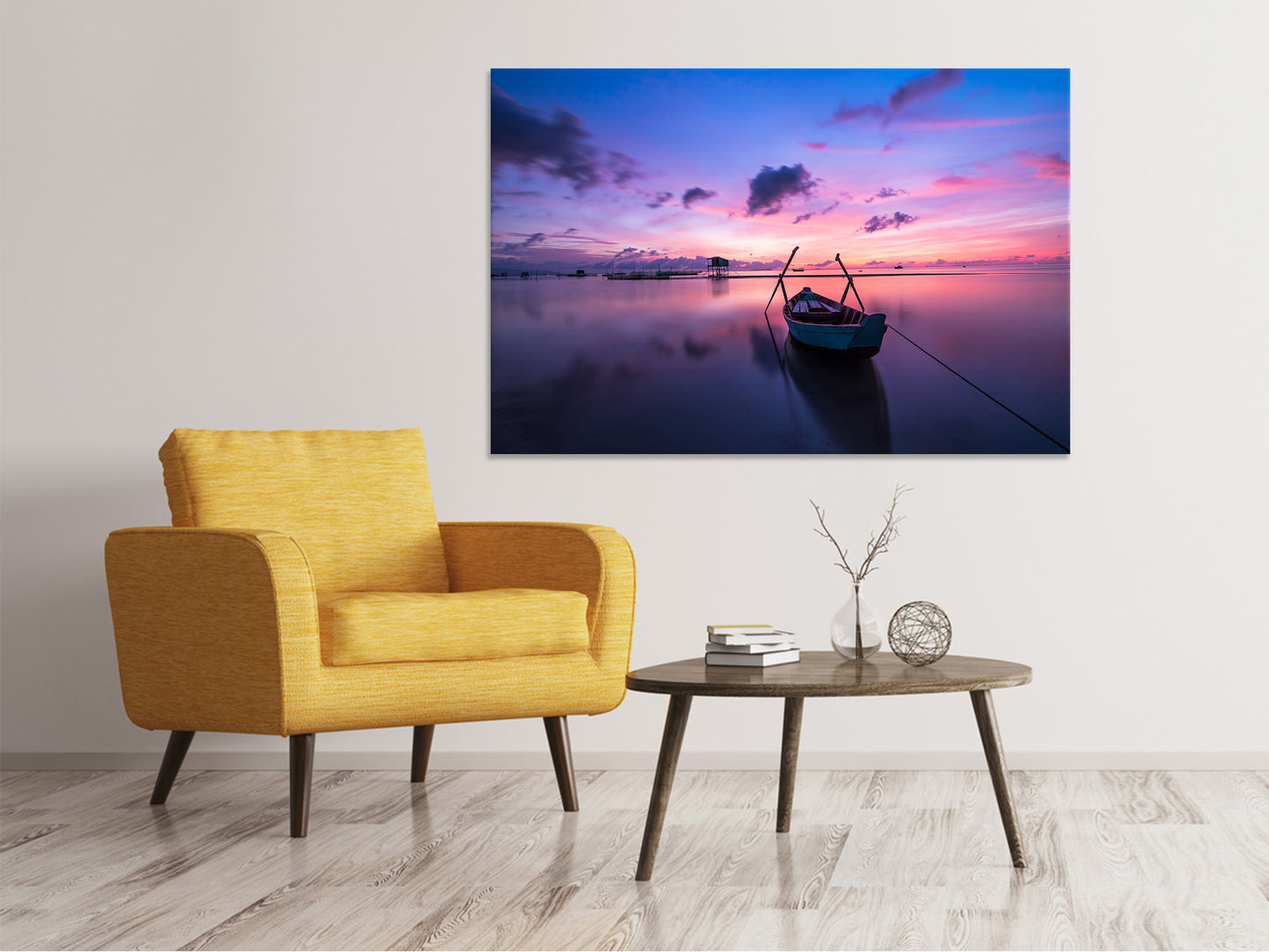 Leinwandbild Beeindruckender Sonnenuntergang am Meer