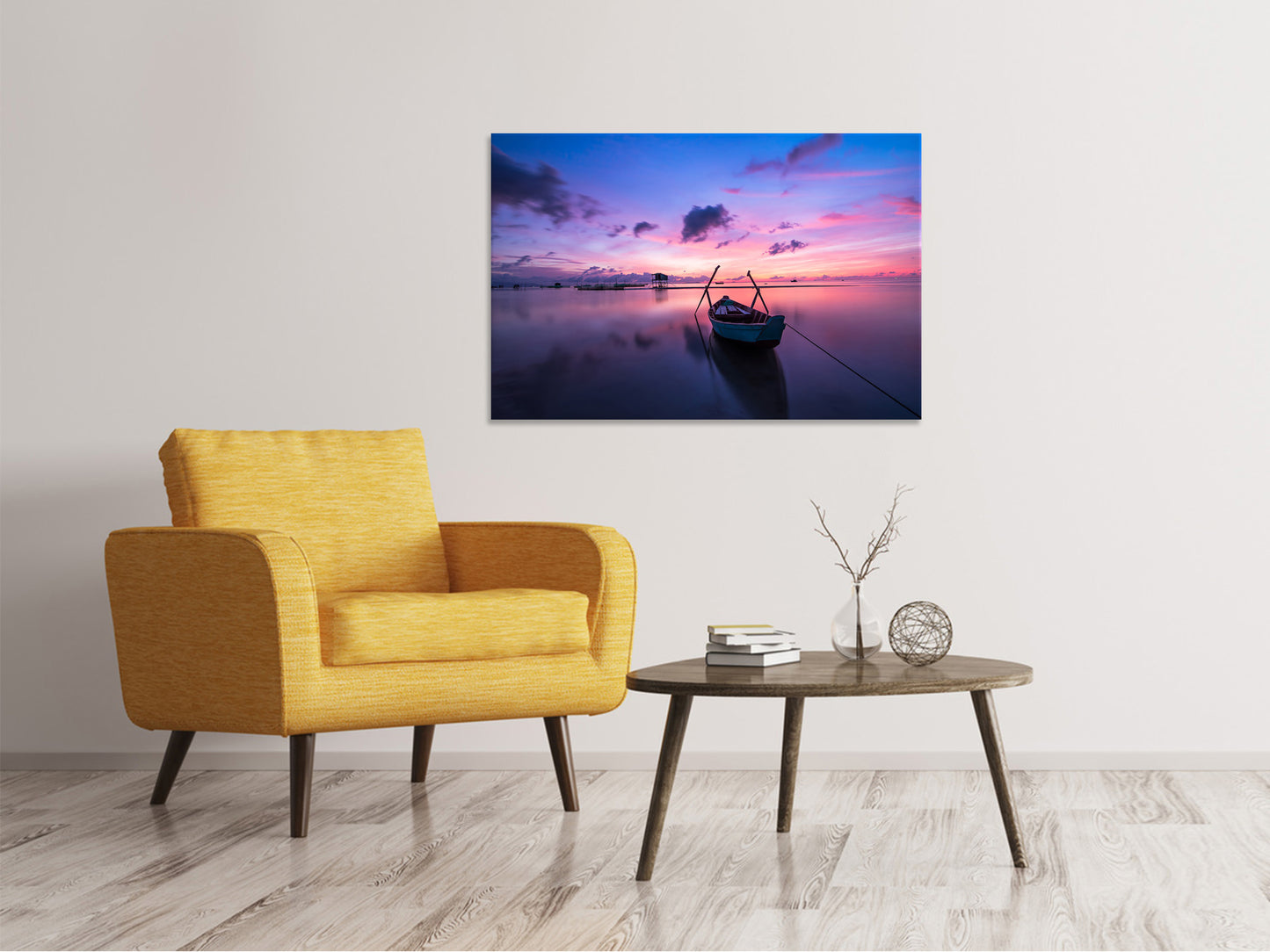 Leinwandbild Beeindruckender Sonnenuntergang am Meer