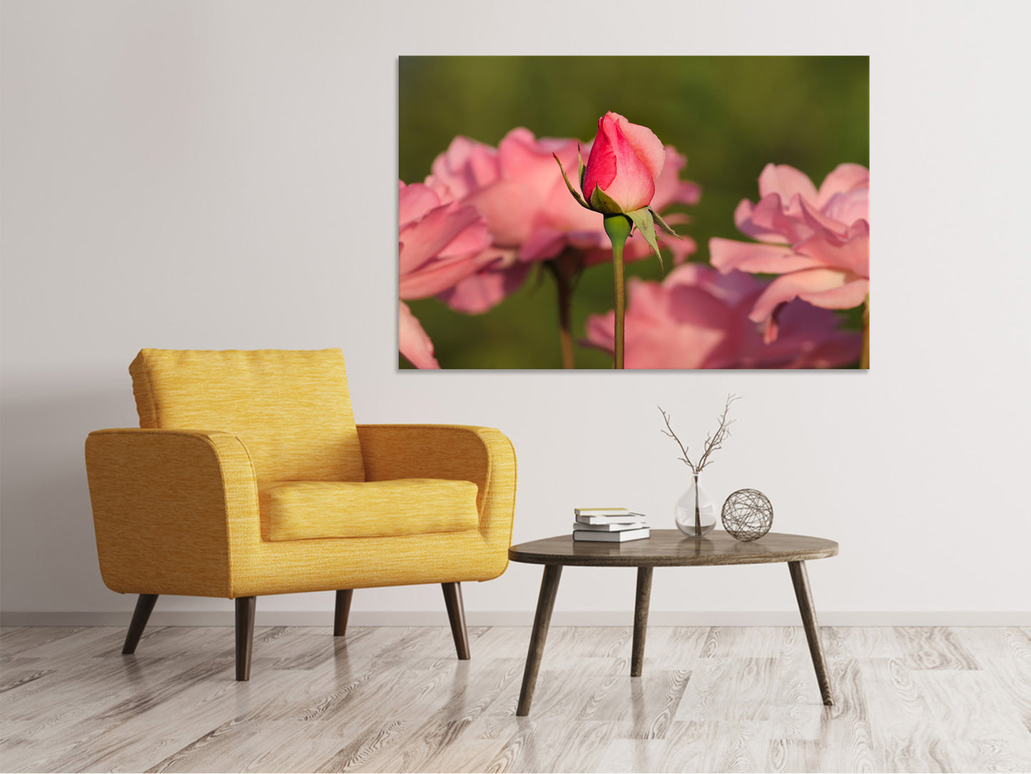 Leinwandbild Die Rosenknospe