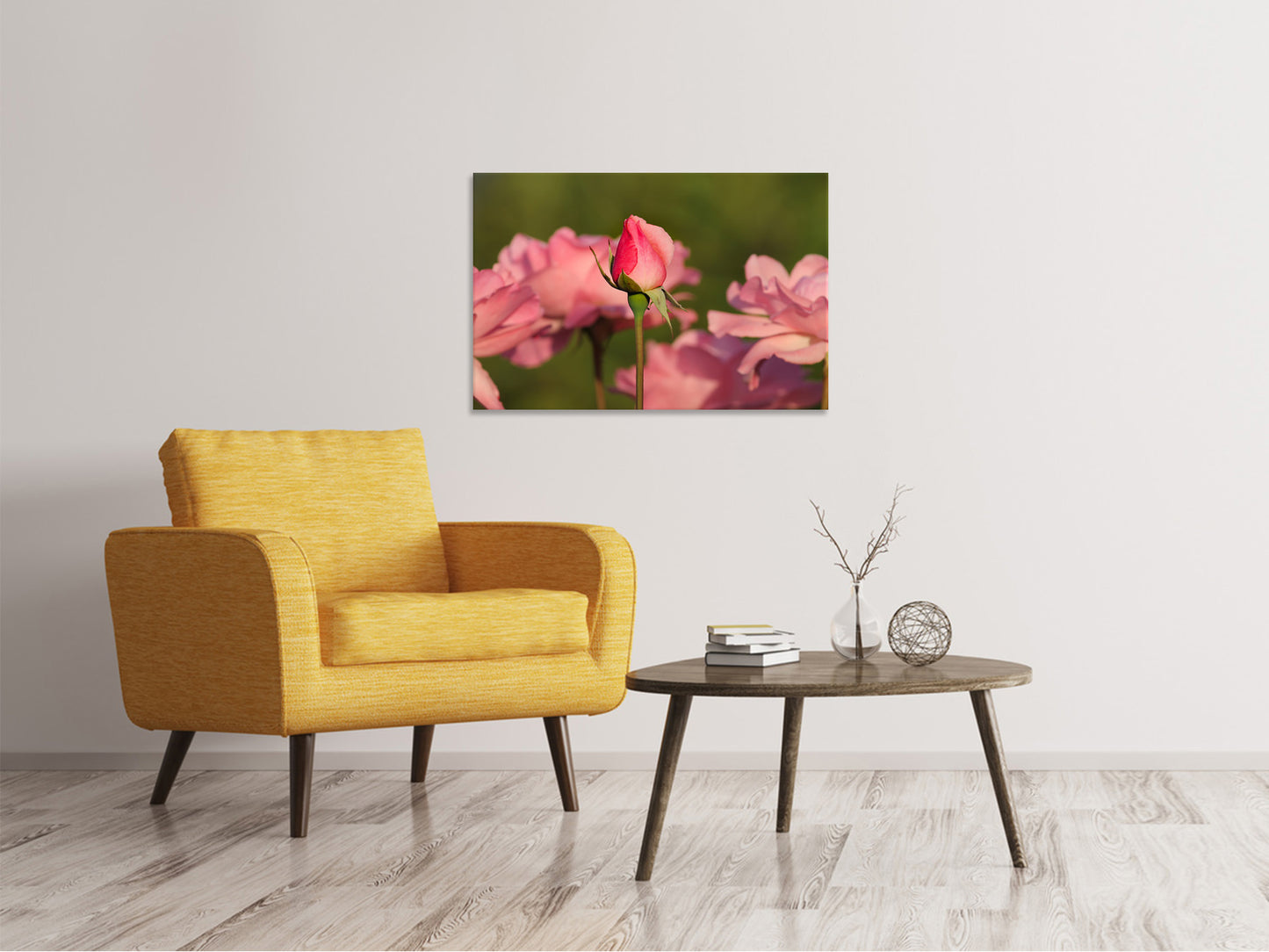 Leinwandbild Die Rosenknospe