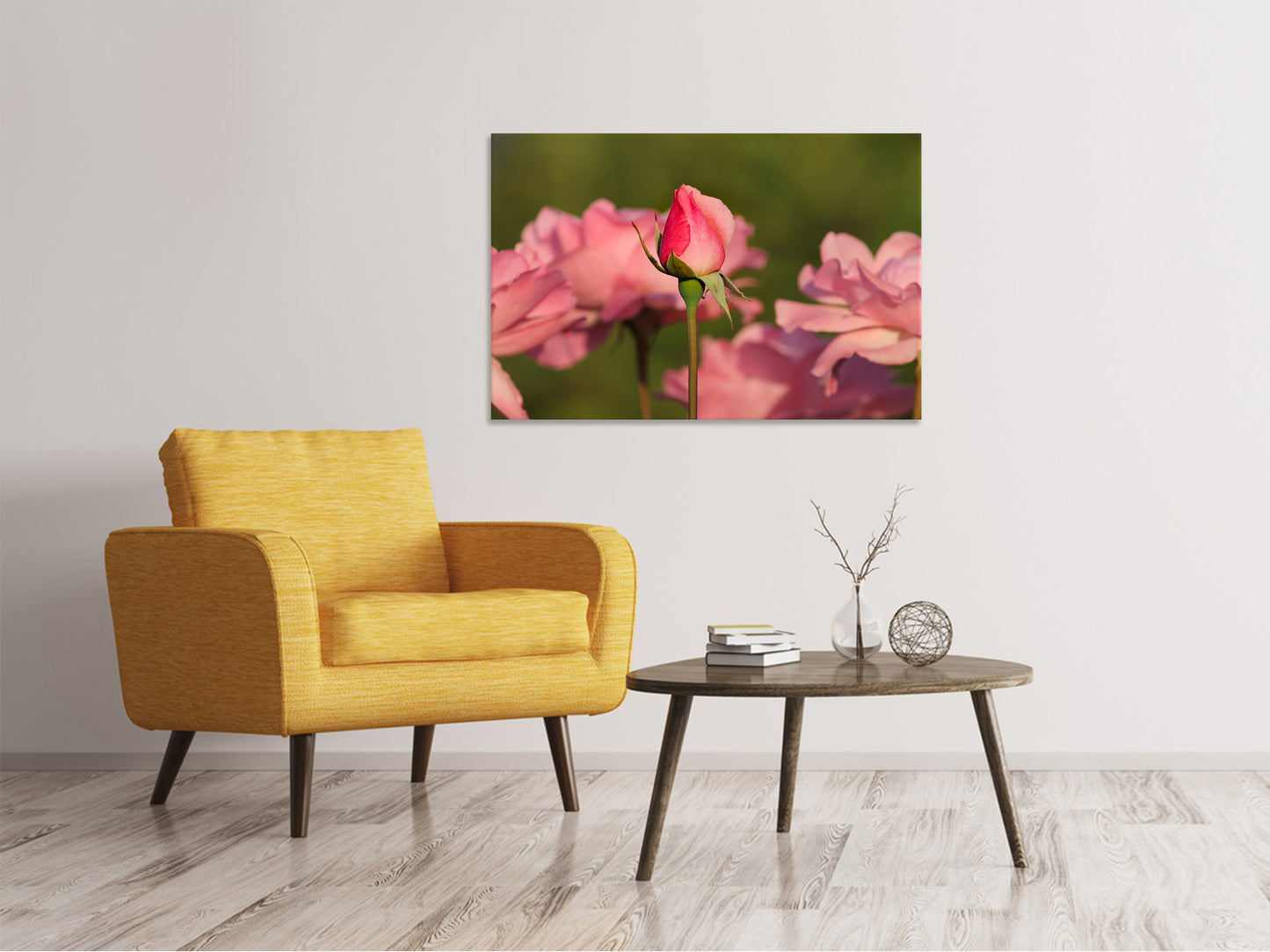 Leinwandbild Die Rosenknospe