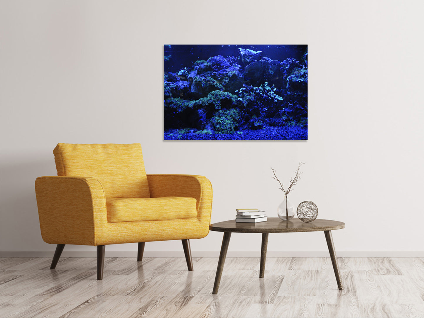 Leinwandbild Korallenriff in blau