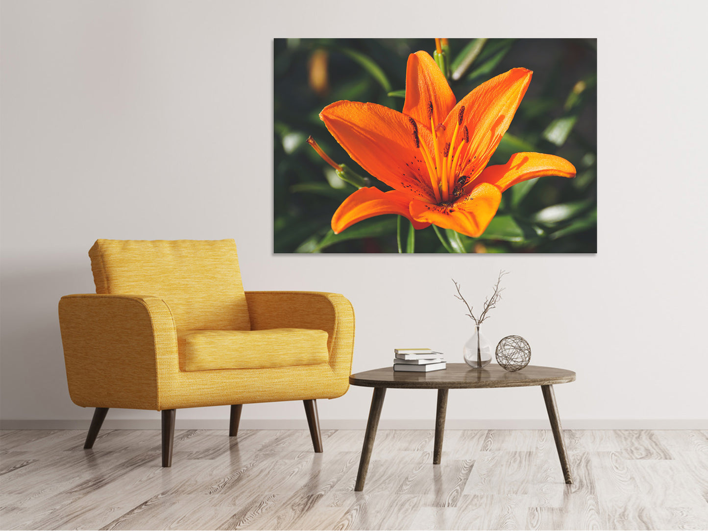 Leinwandbild Lilien Blüte in orange XL
