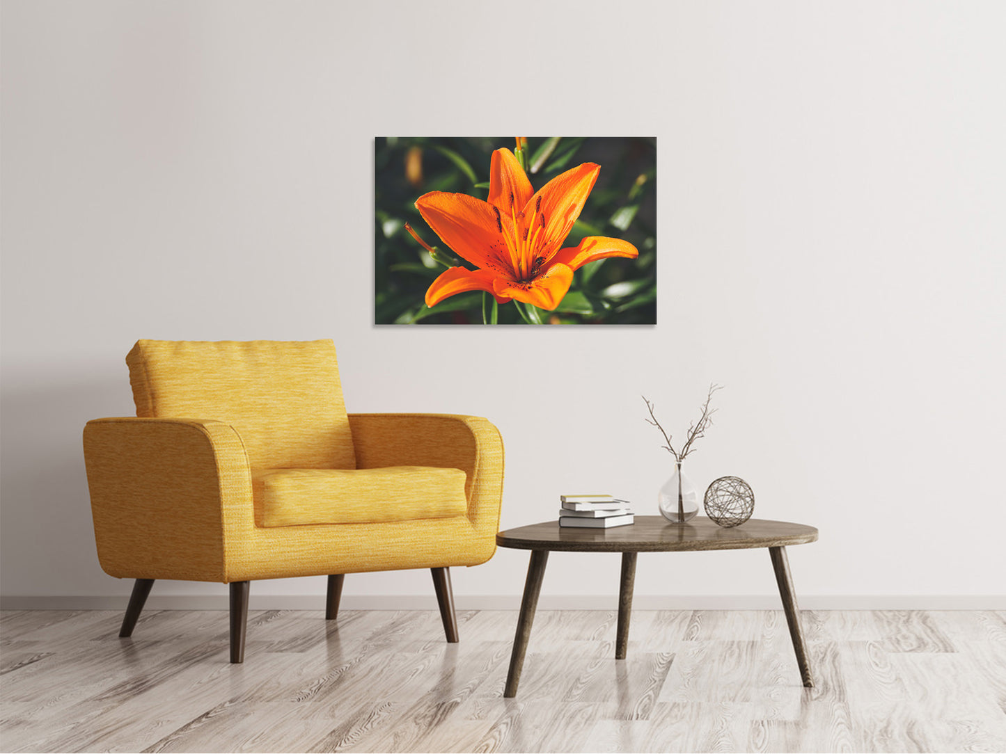 Leinwandbild Lilien Blüte in orange XL