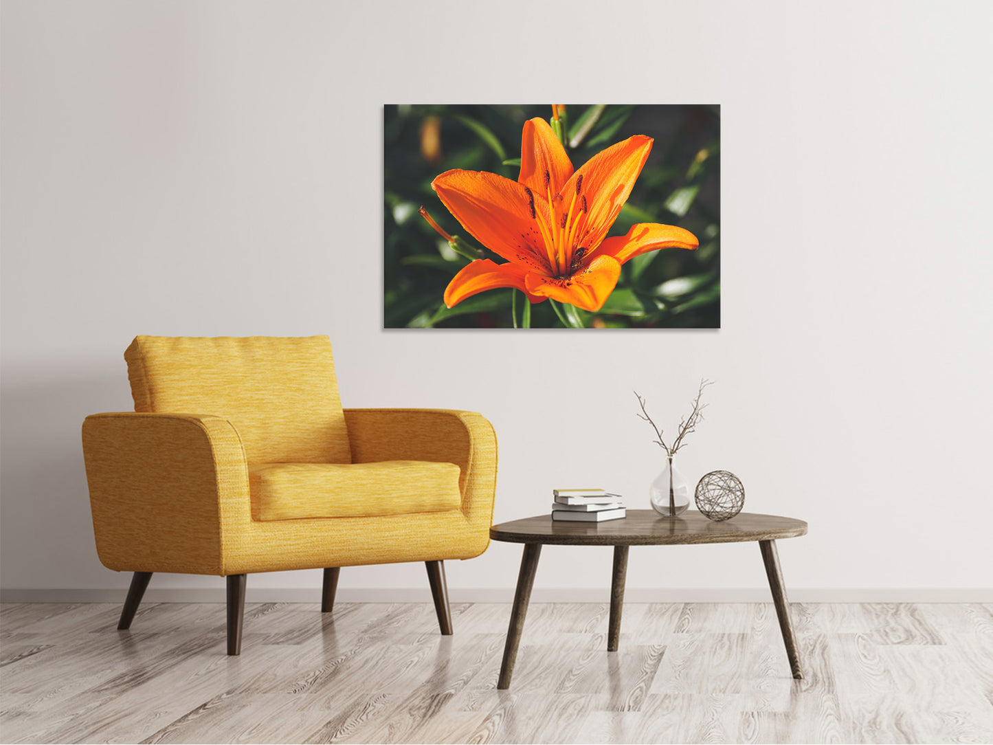 Leinwandbild Lilien Blüte in orange XL