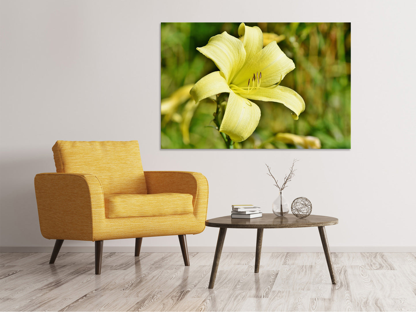 Leinwandbild Lilien Blüte in gelb