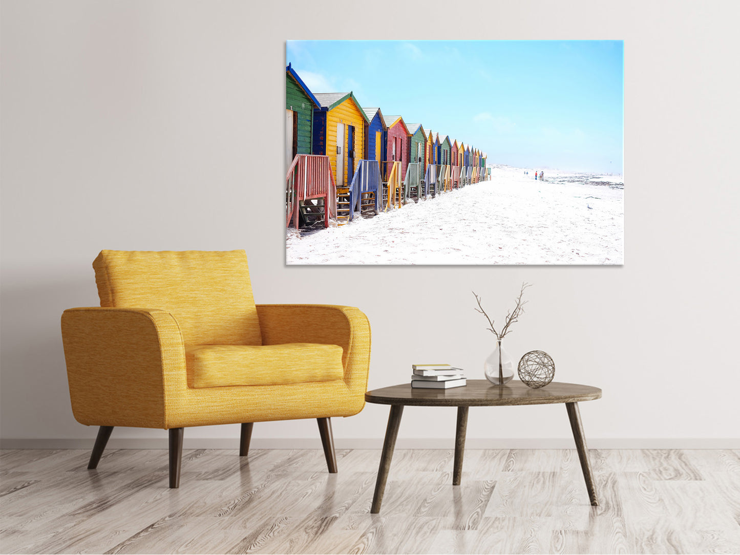 Leinwandbild Bunte Strandhäuser