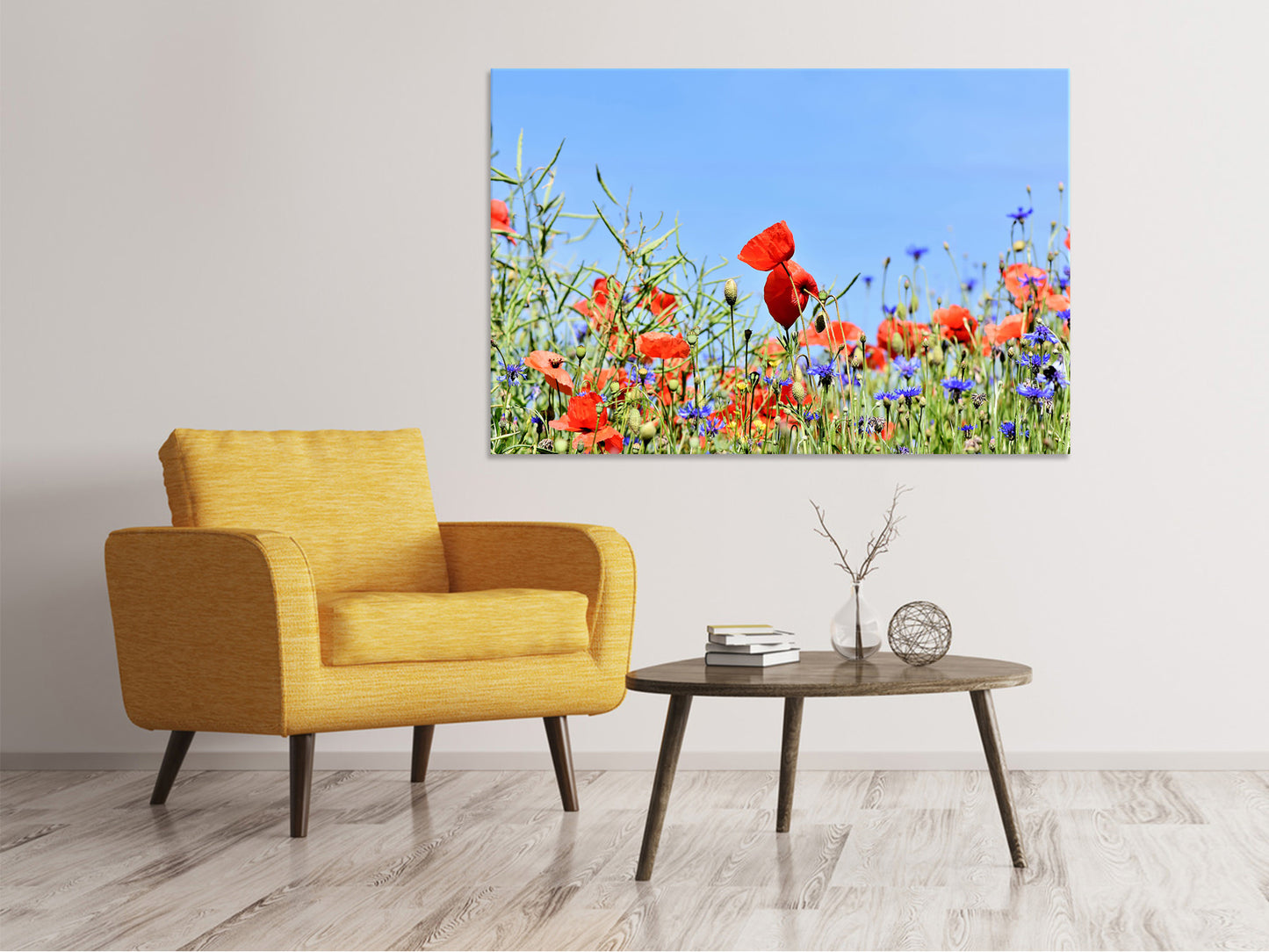 Leinwandbild Der Mohn in der Blumenwiese