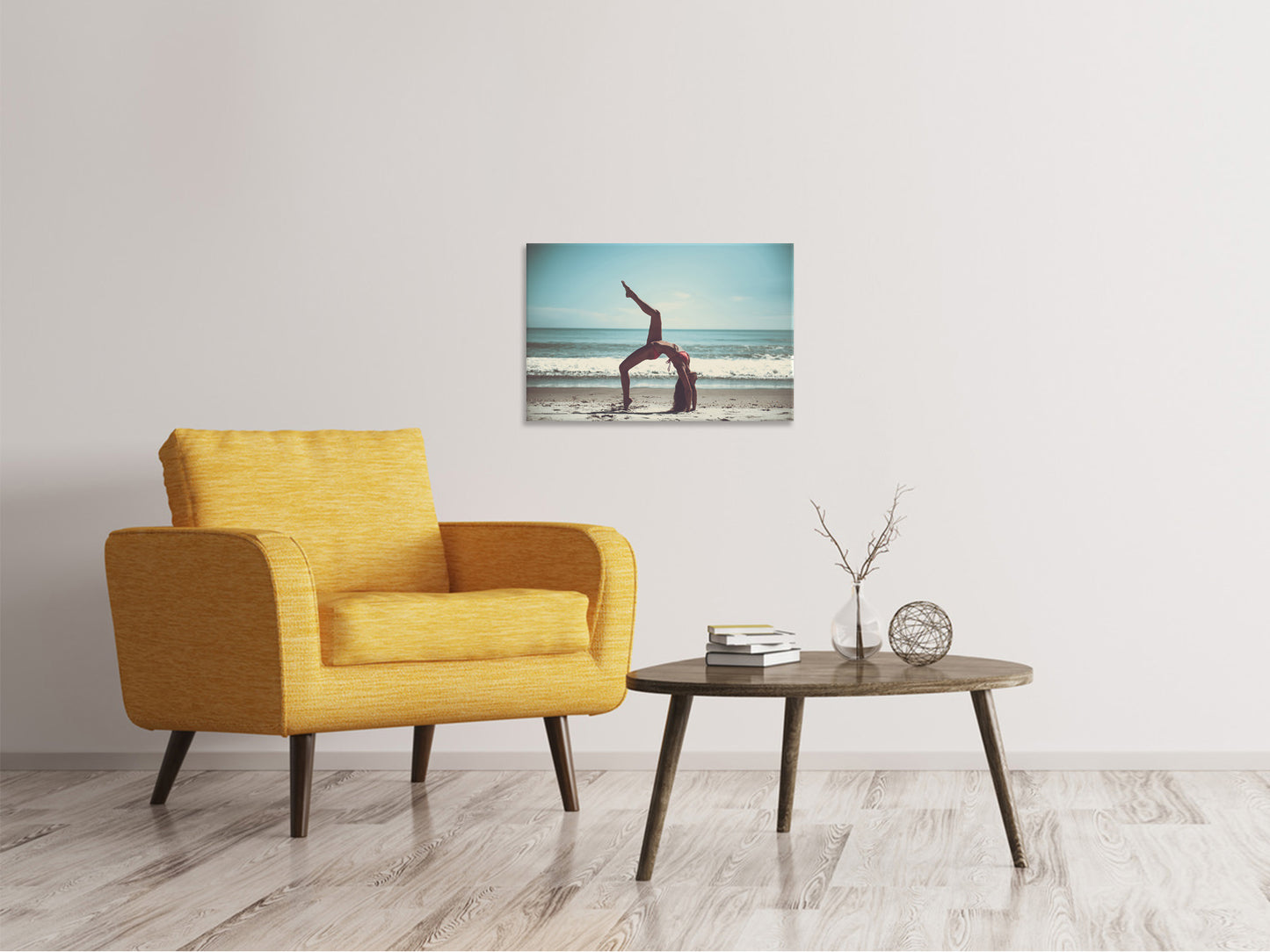 Leinwandbild Strand Gymnastik