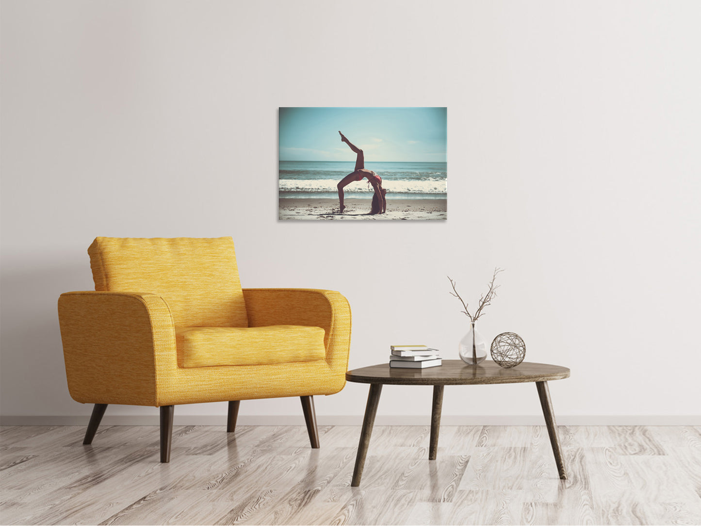 Leinwandbild Strand Gymnastik