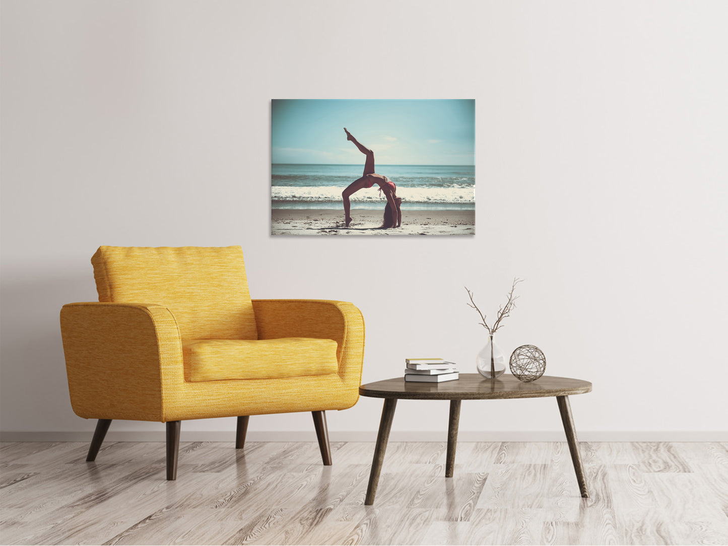 Leinwandbild Strand Gymnastik