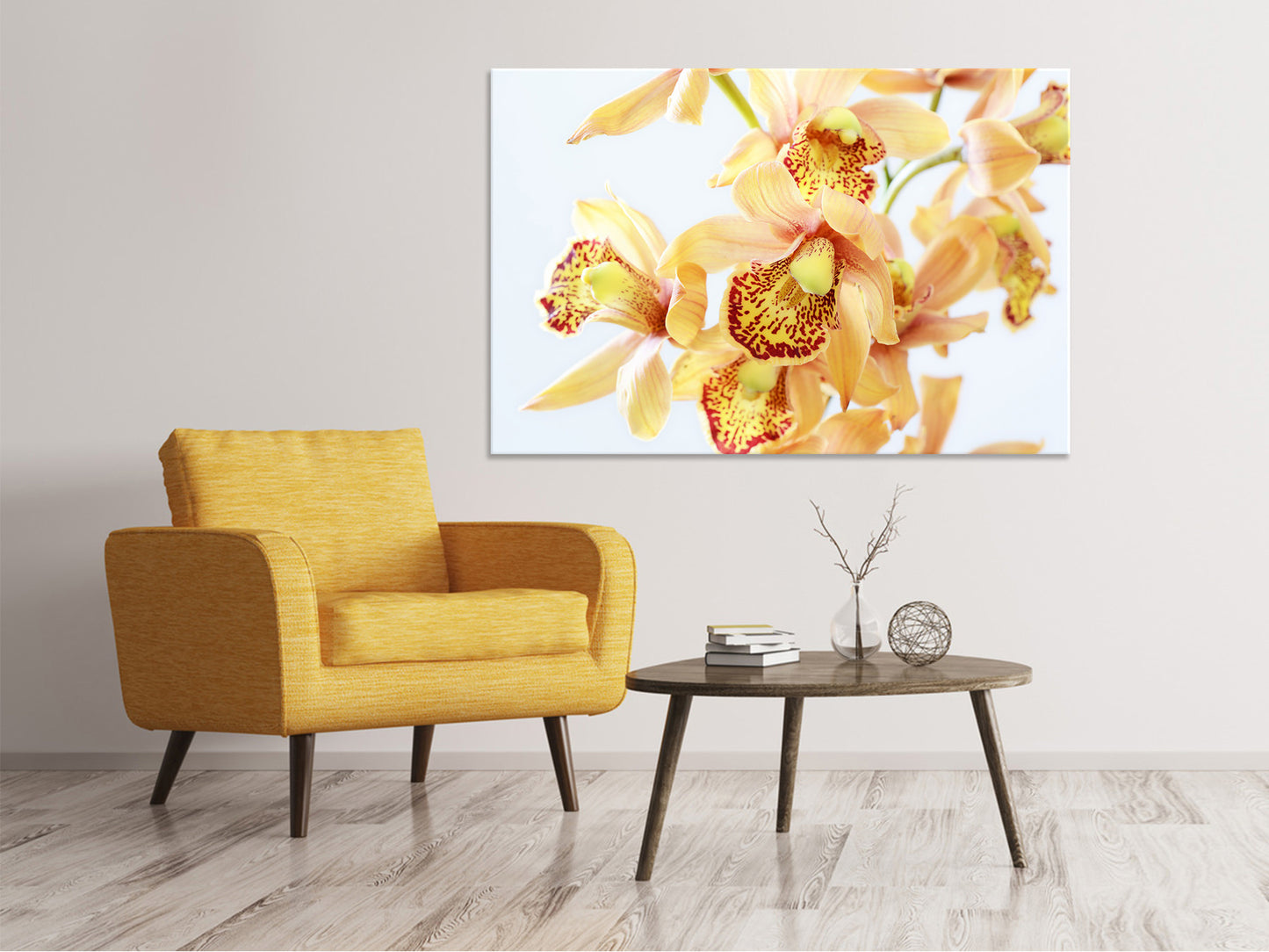 Leinwandbild Gelbe Orchidee