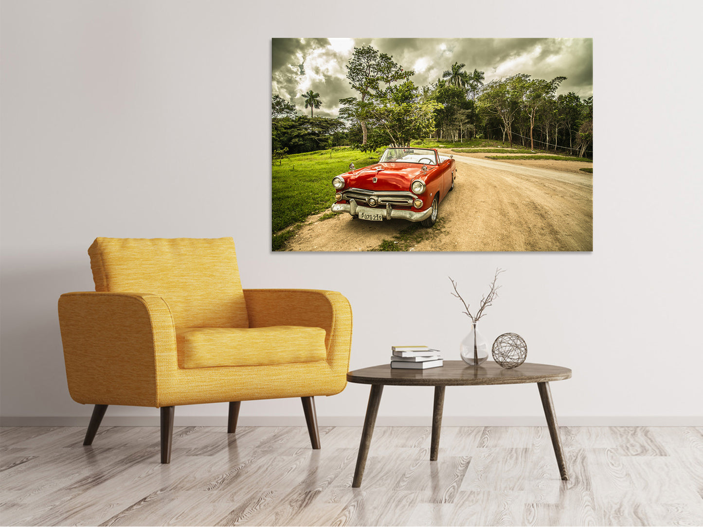 Leinwandbild Ein Oldtimer in Kuba