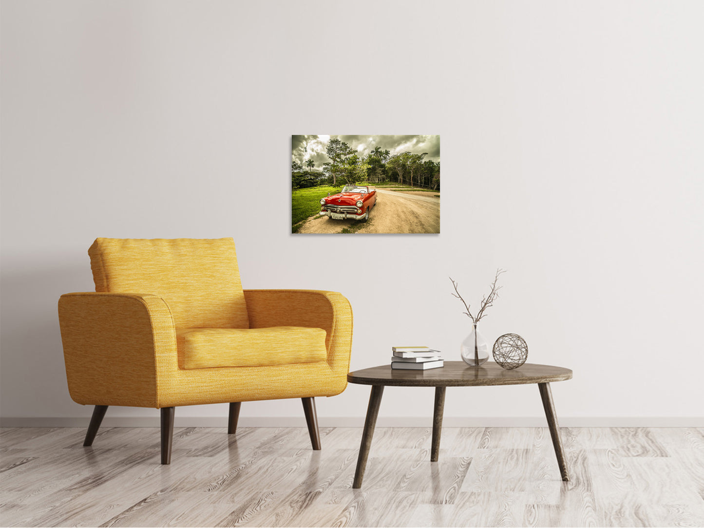 Leinwandbild Ein Oldtimer in Kuba