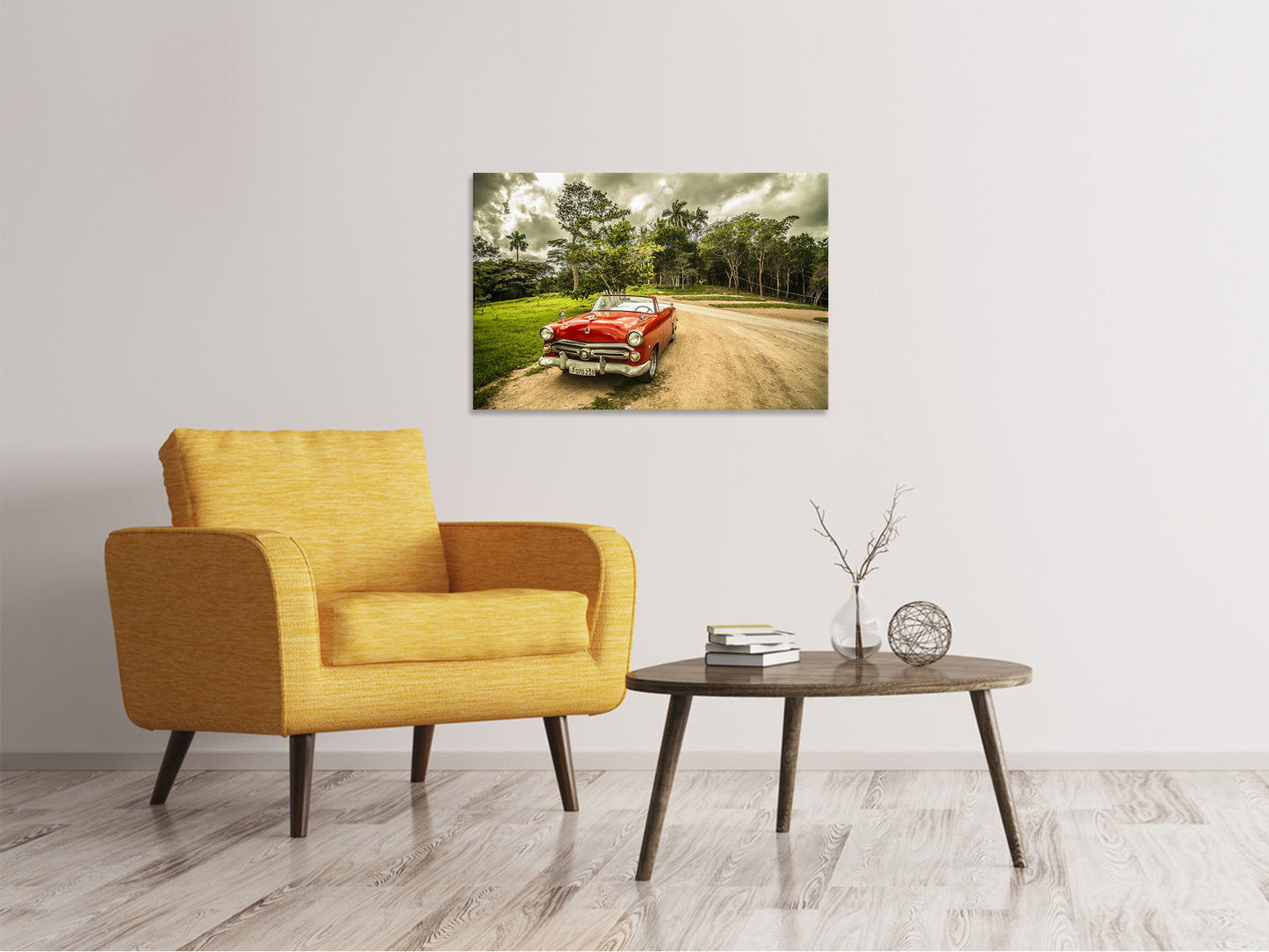 Leinwandbild Ein Oldtimer in Kuba