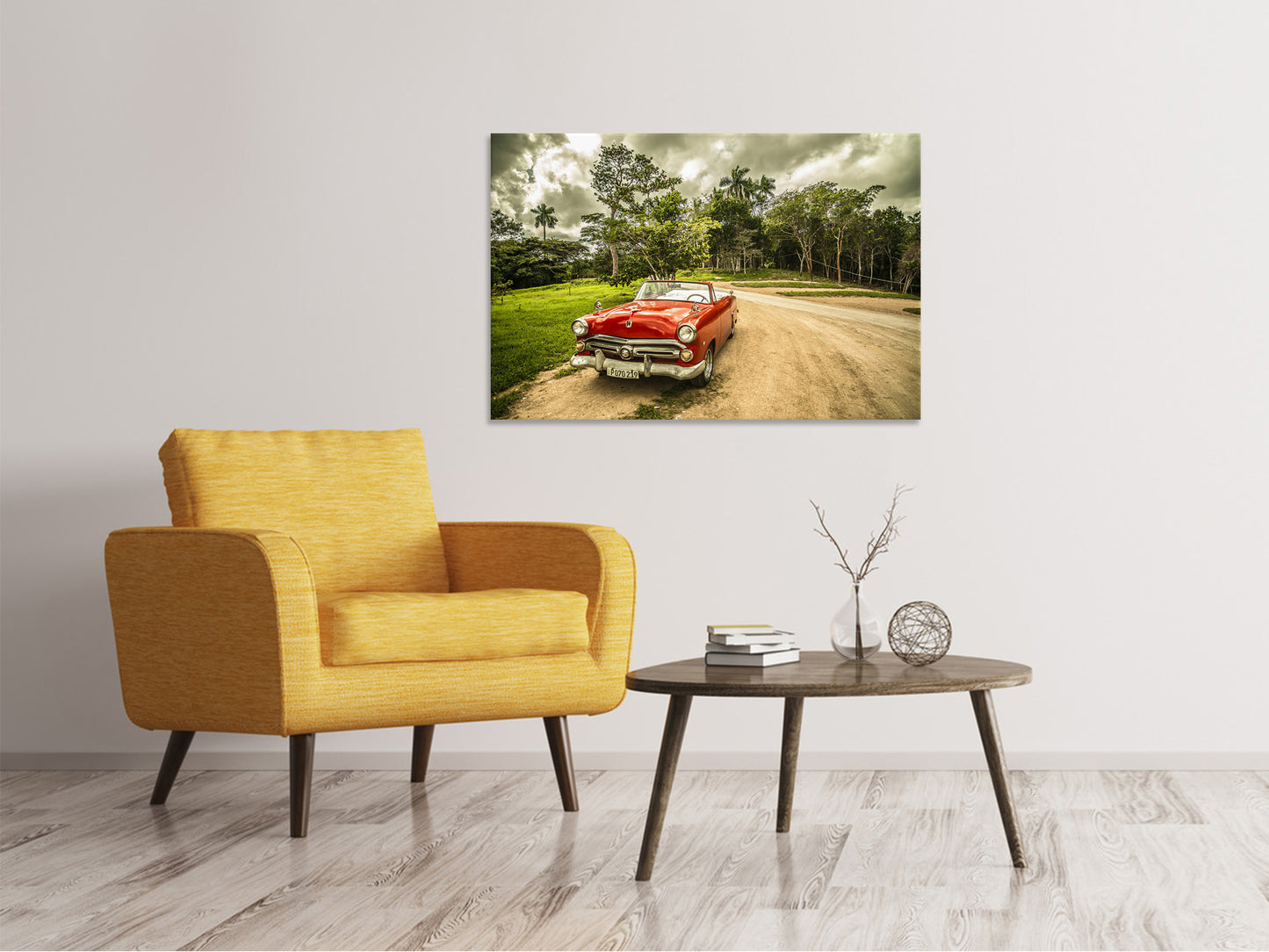 Leinwandbild Ein Oldtimer in Kuba