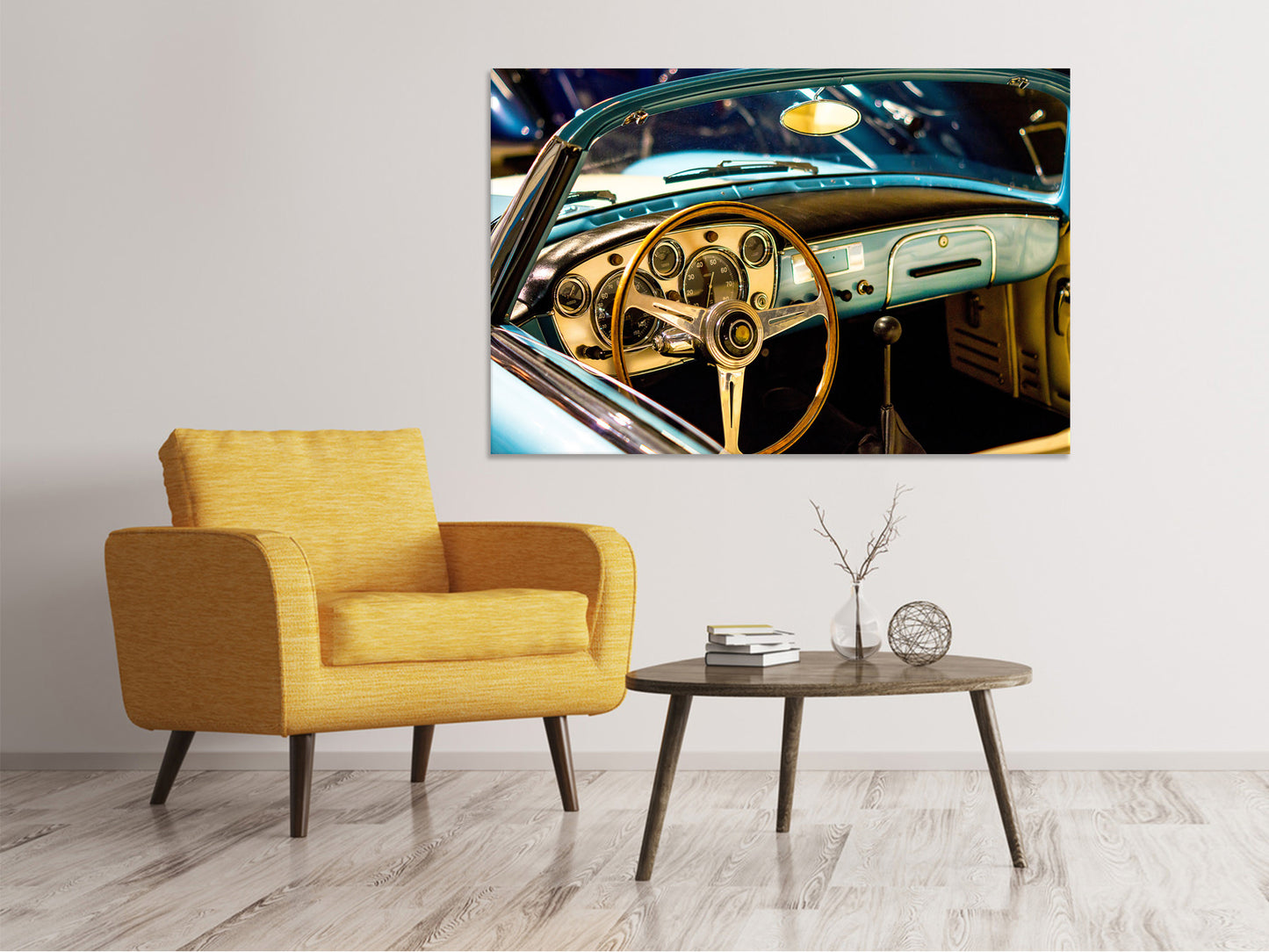Leinwandbild Oldtimer Interieur