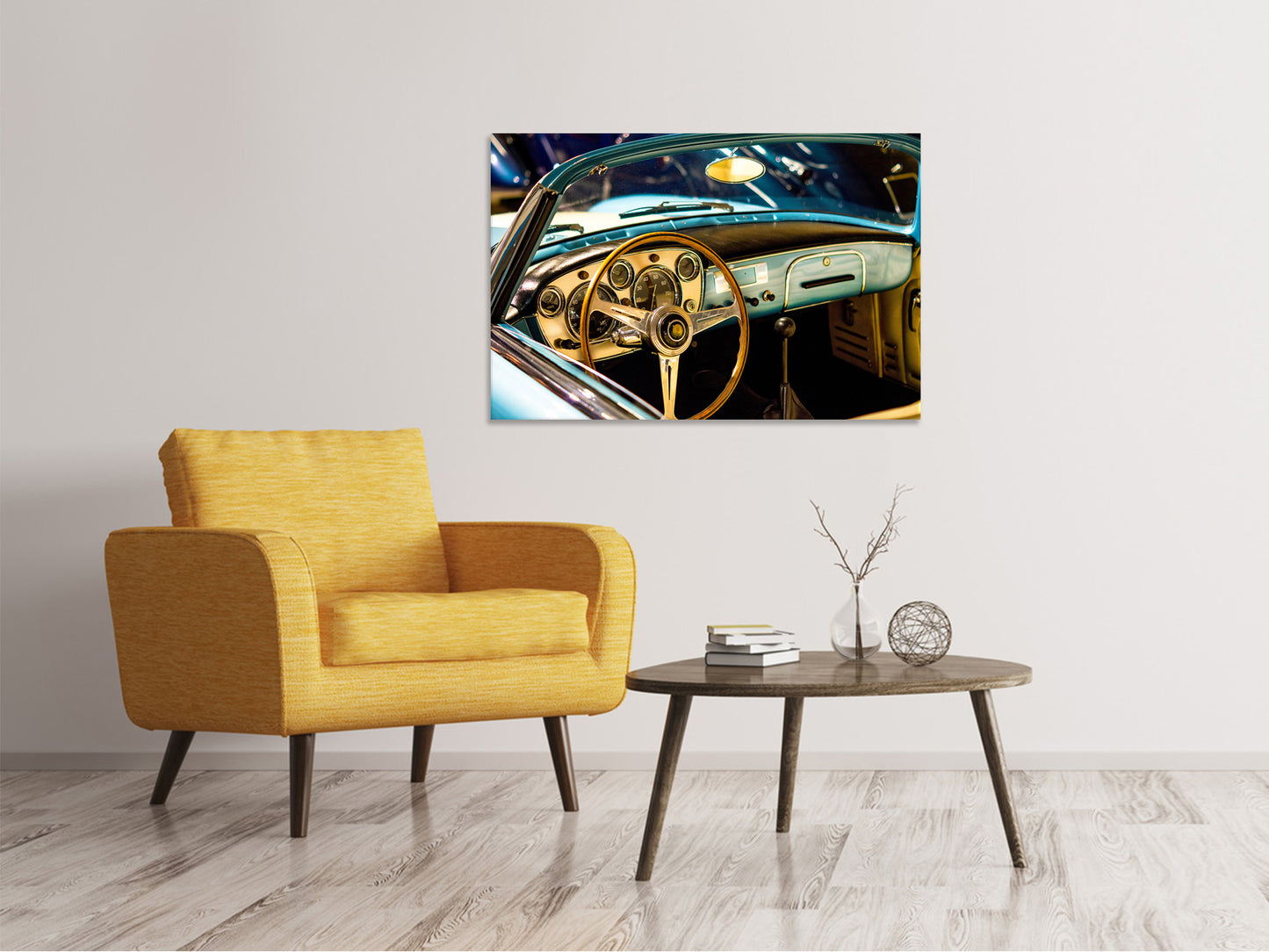 Leinwandbild Oldtimer Interieur