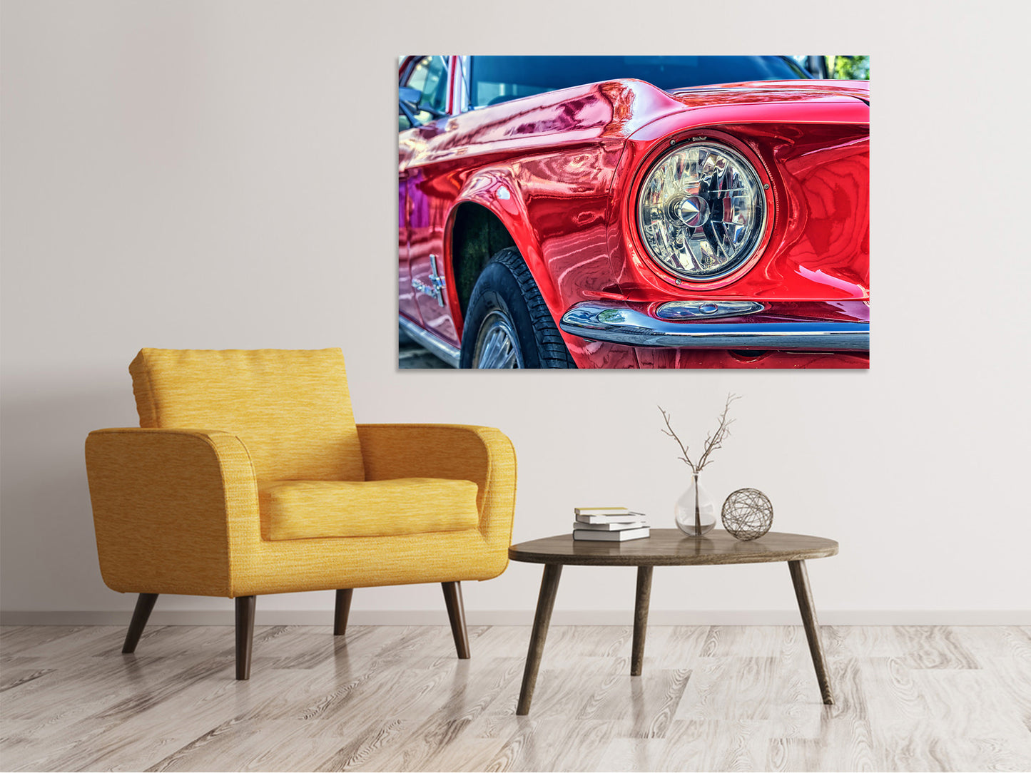 Leinwandbild Roter Oldtimer
