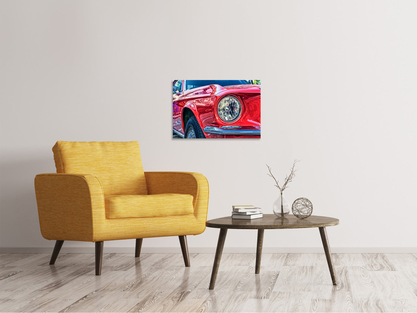 Leinwandbild Roter Oldtimer
