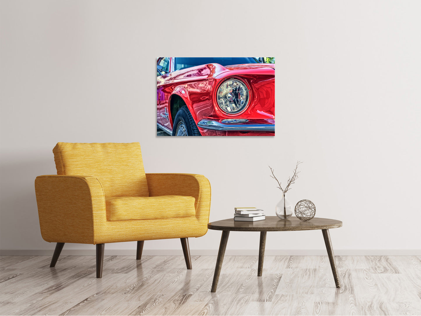 Leinwandbild Roter Oldtimer