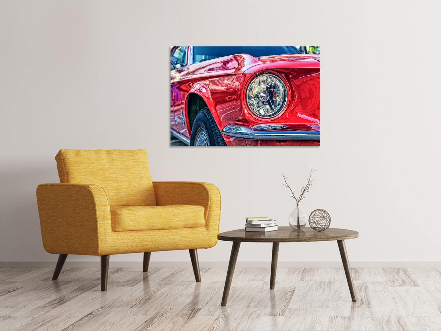 Leinwandbild Roter Oldtimer