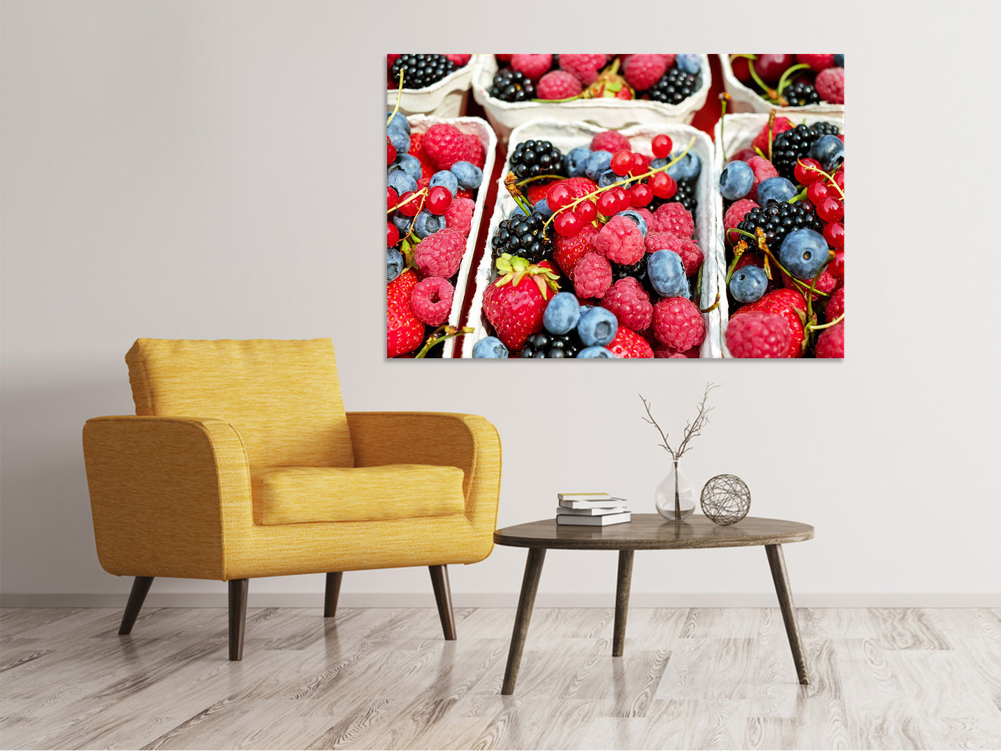 Leinwandbild Schalen mit Beeren