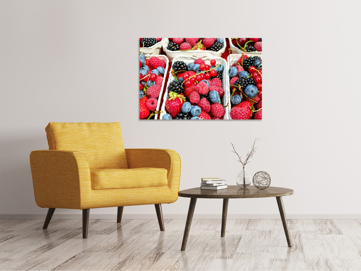 Leinwandbild Schalen mit Beeren