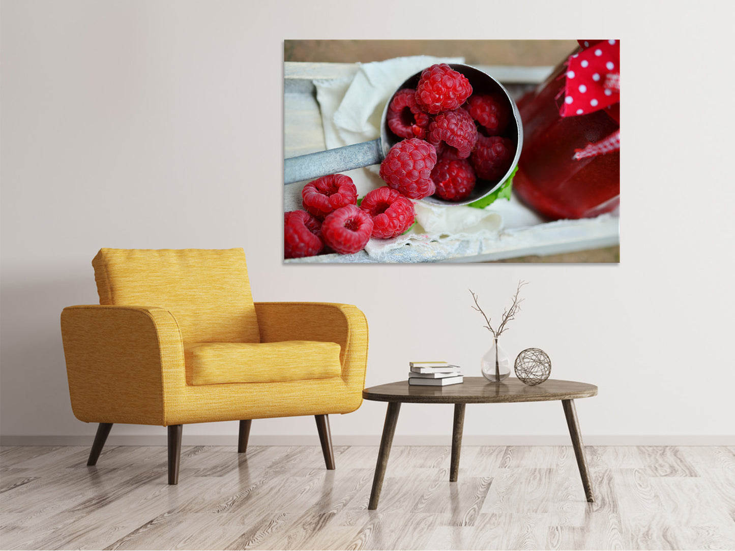 Leinwandbild Frische Himbeeren