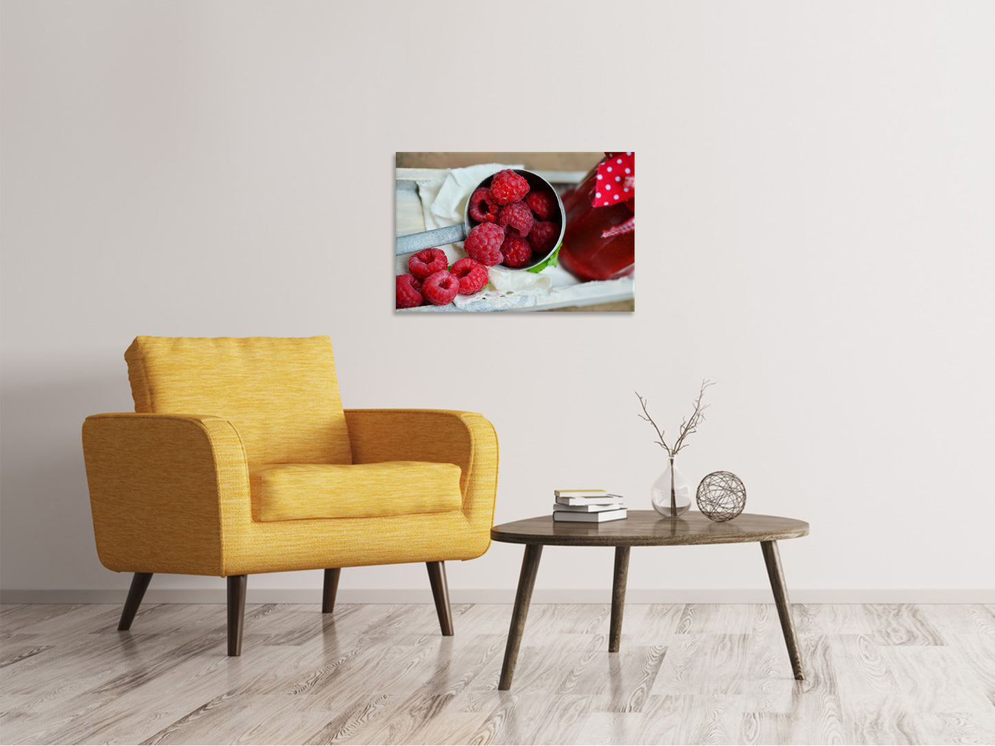 Leinwandbild Frische Himbeeren