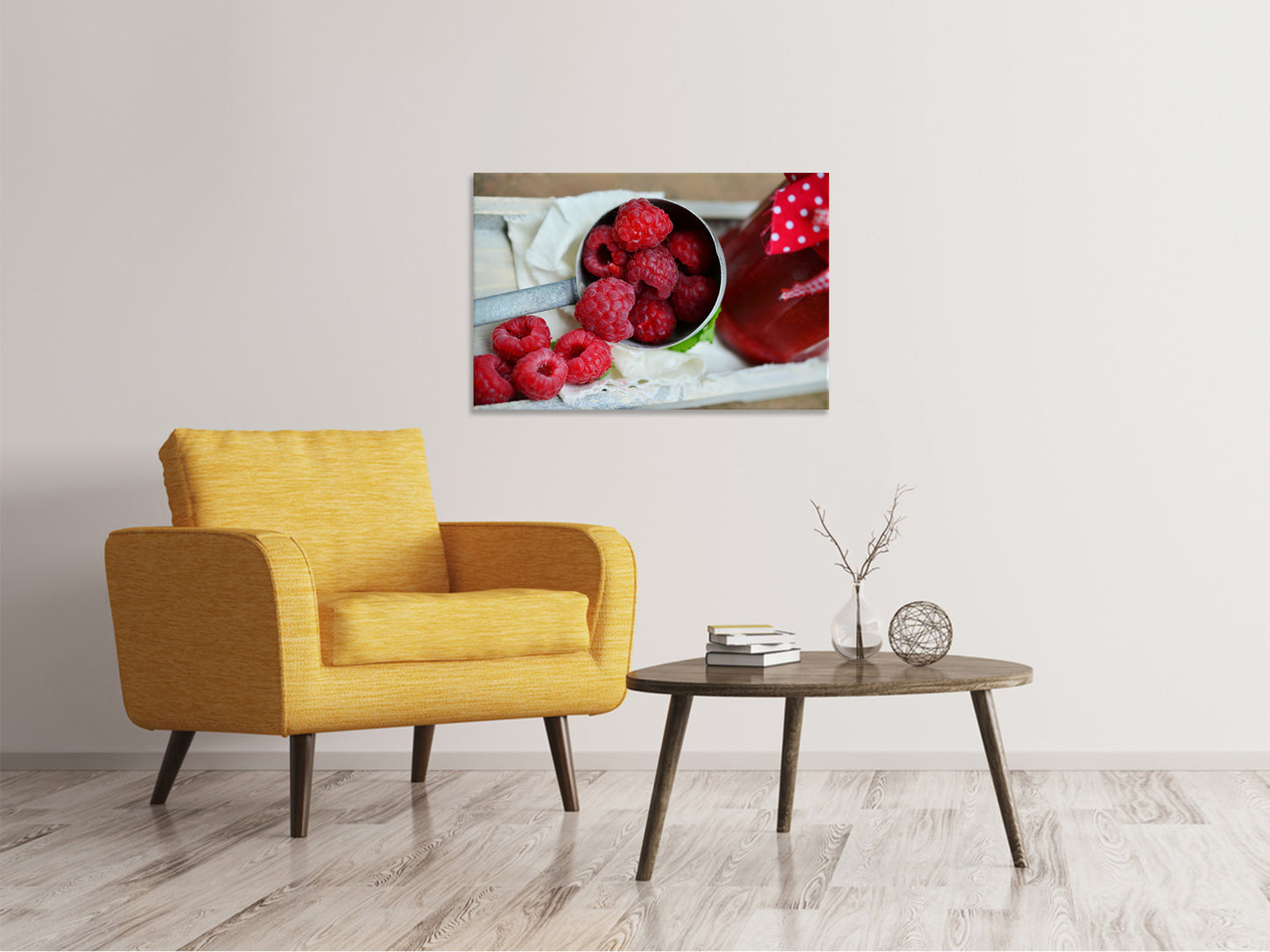 Leinwandbild Frische Himbeeren