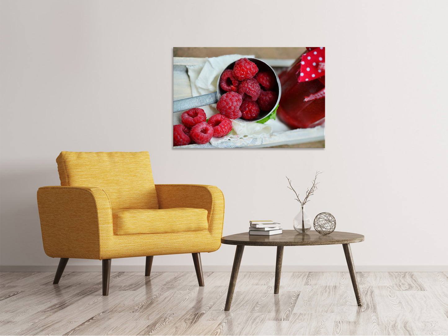 Leinwandbild Frische Himbeeren