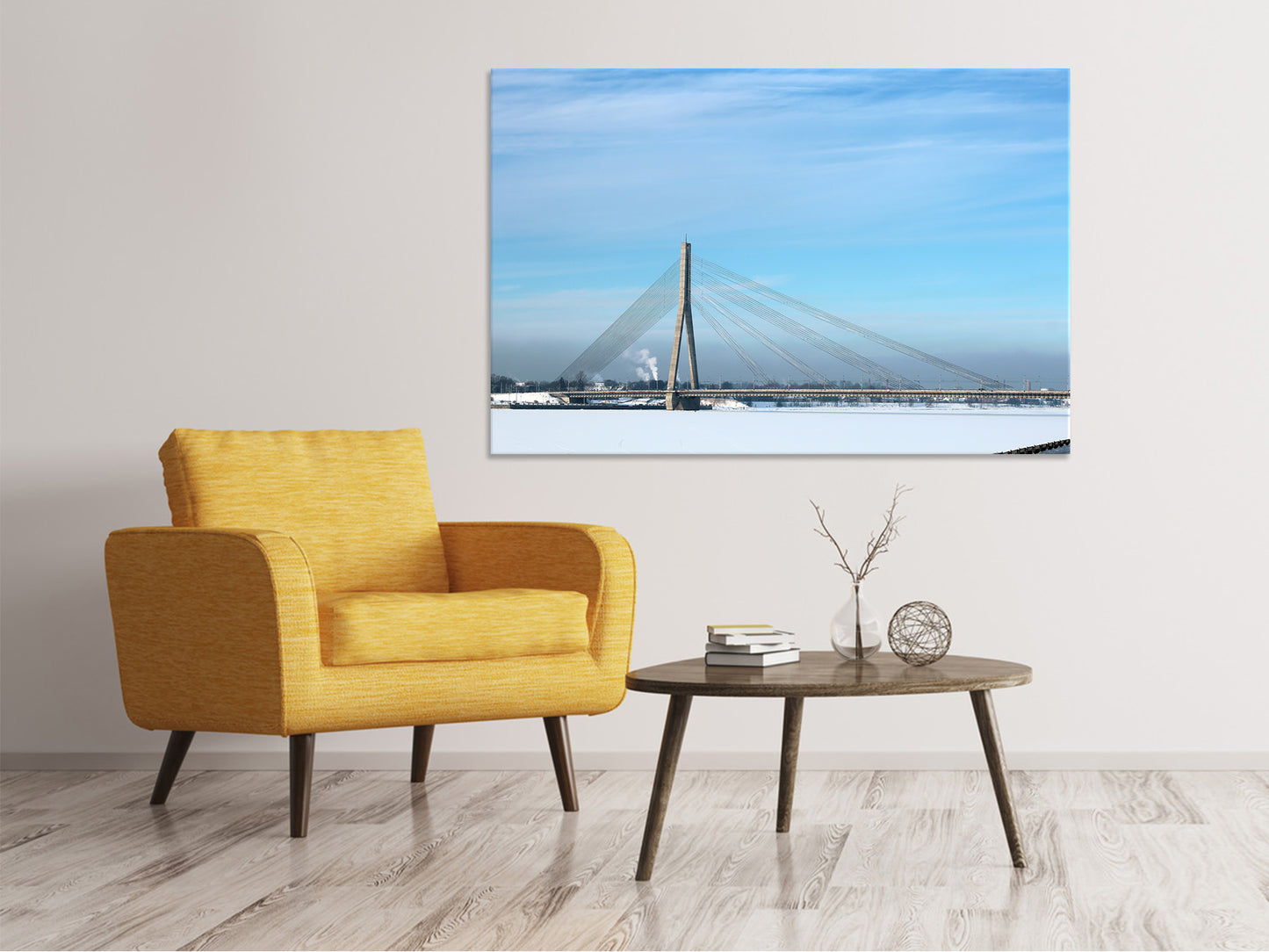 Leinwandbild Brücke im Schnee