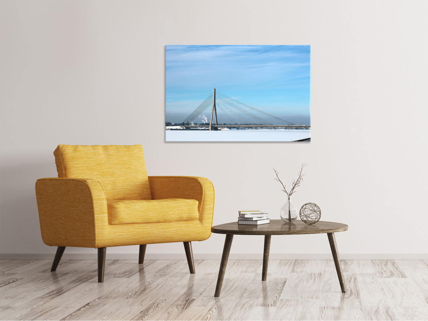 Leinwandbild Brücke im Schnee