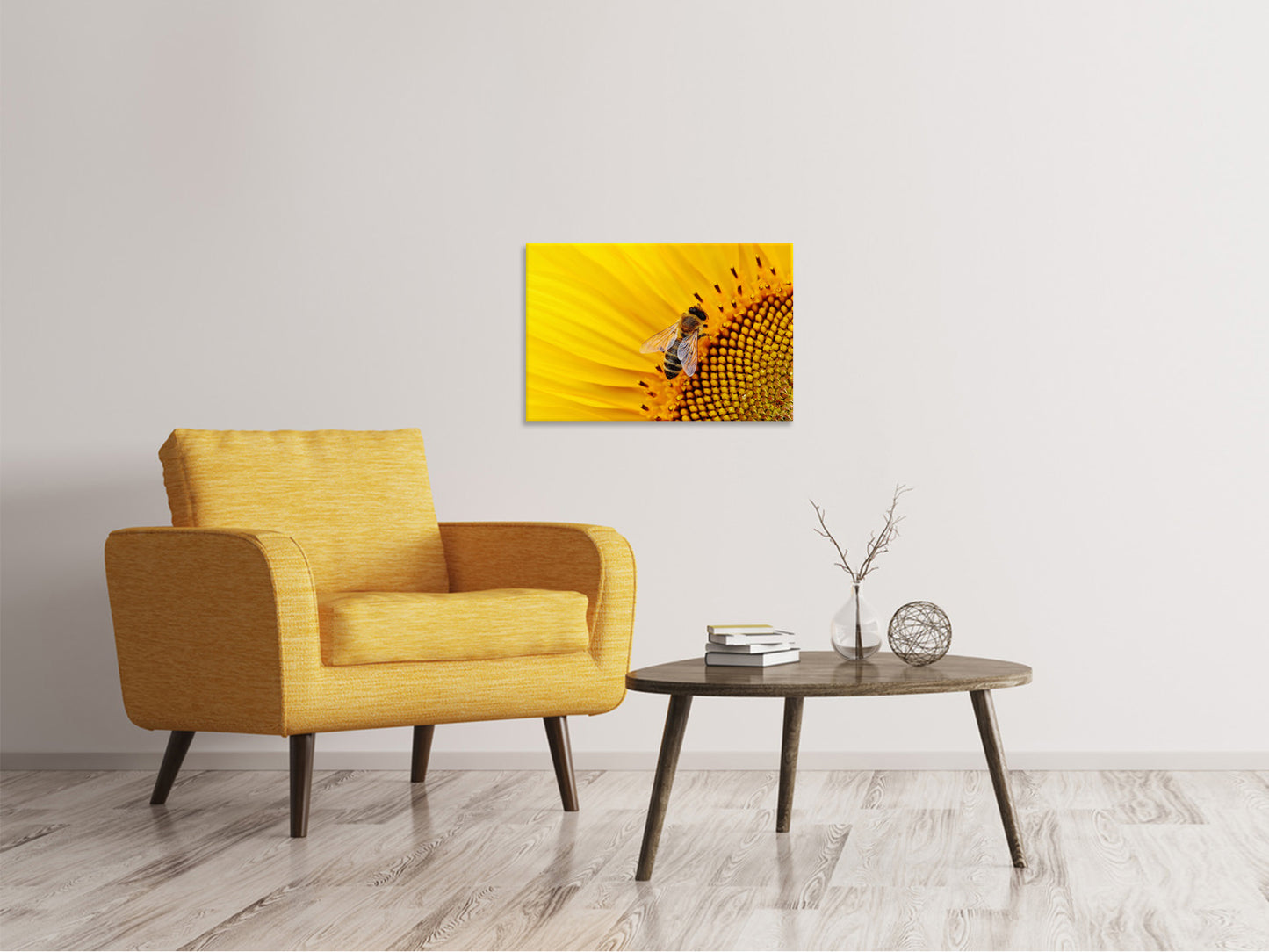 Leinwandbild Biene auf der Sonnenblume