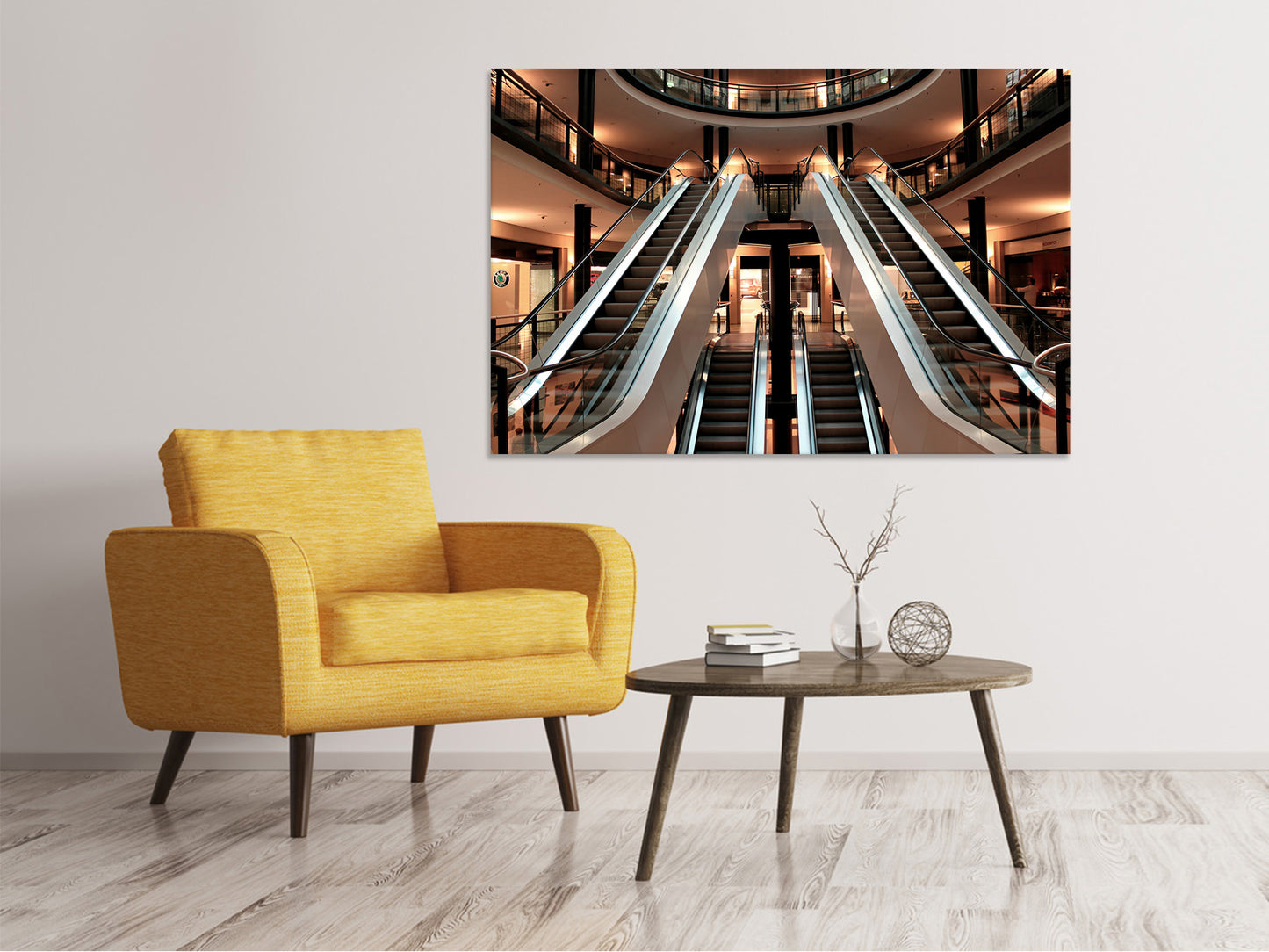 Leinwandbild Rolltreppe im Einkaufszentrum