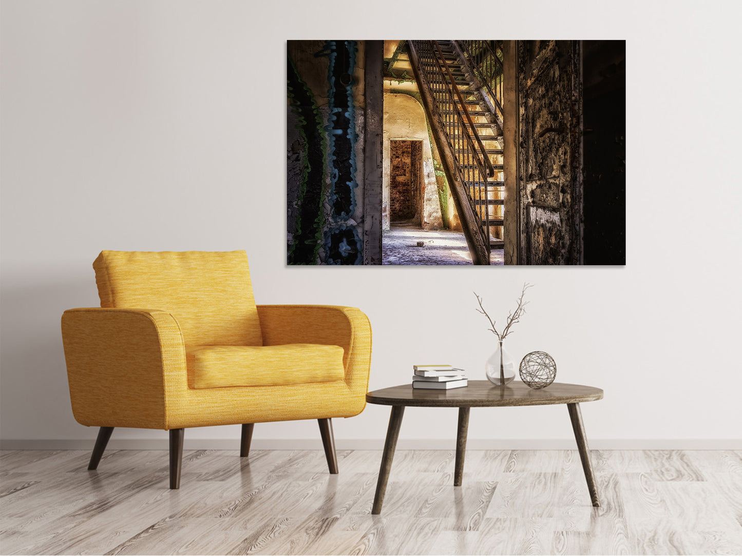 Leinwandbild Alte Treppe