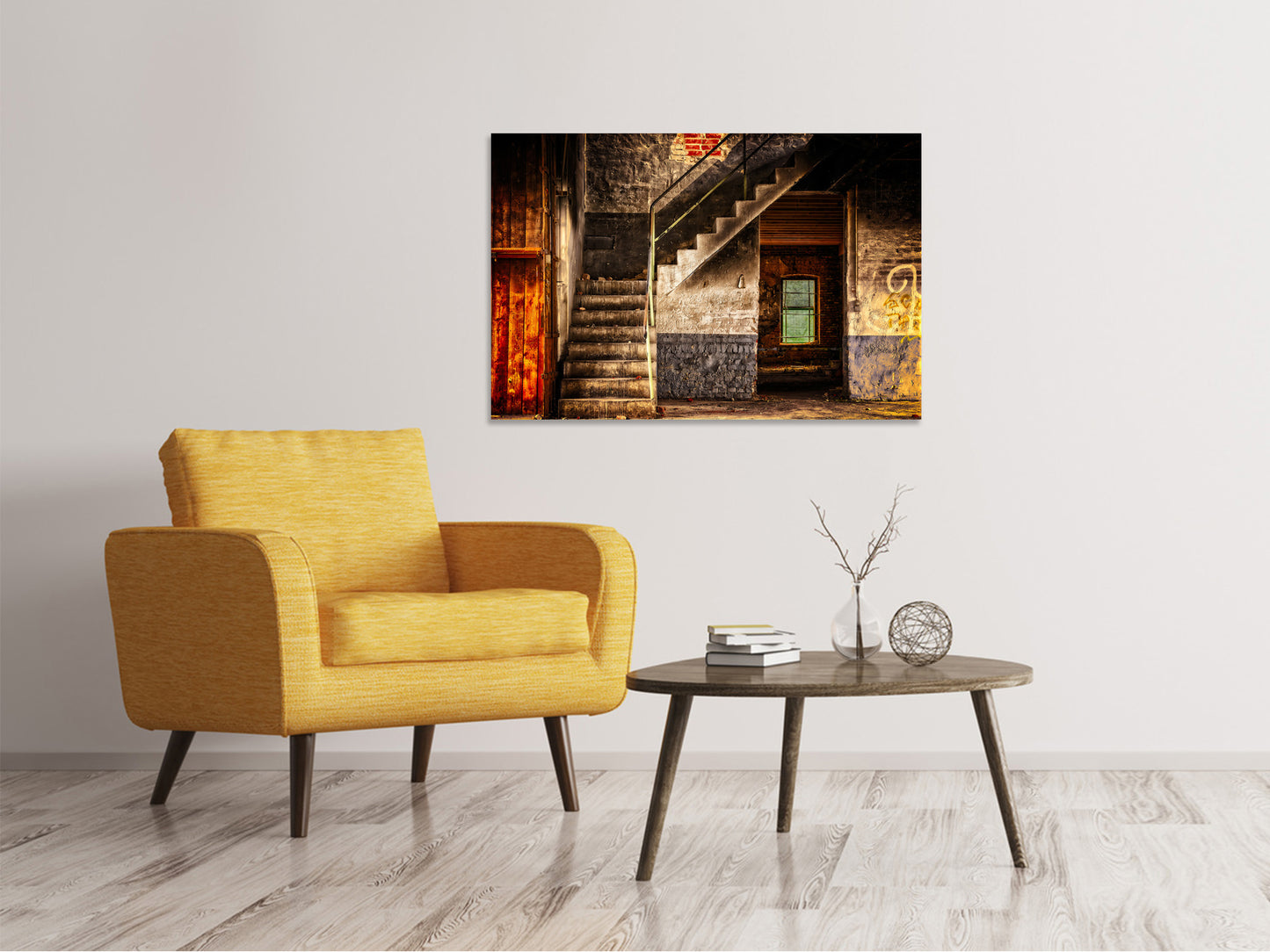 Leinwandbild Verlassene Treppe