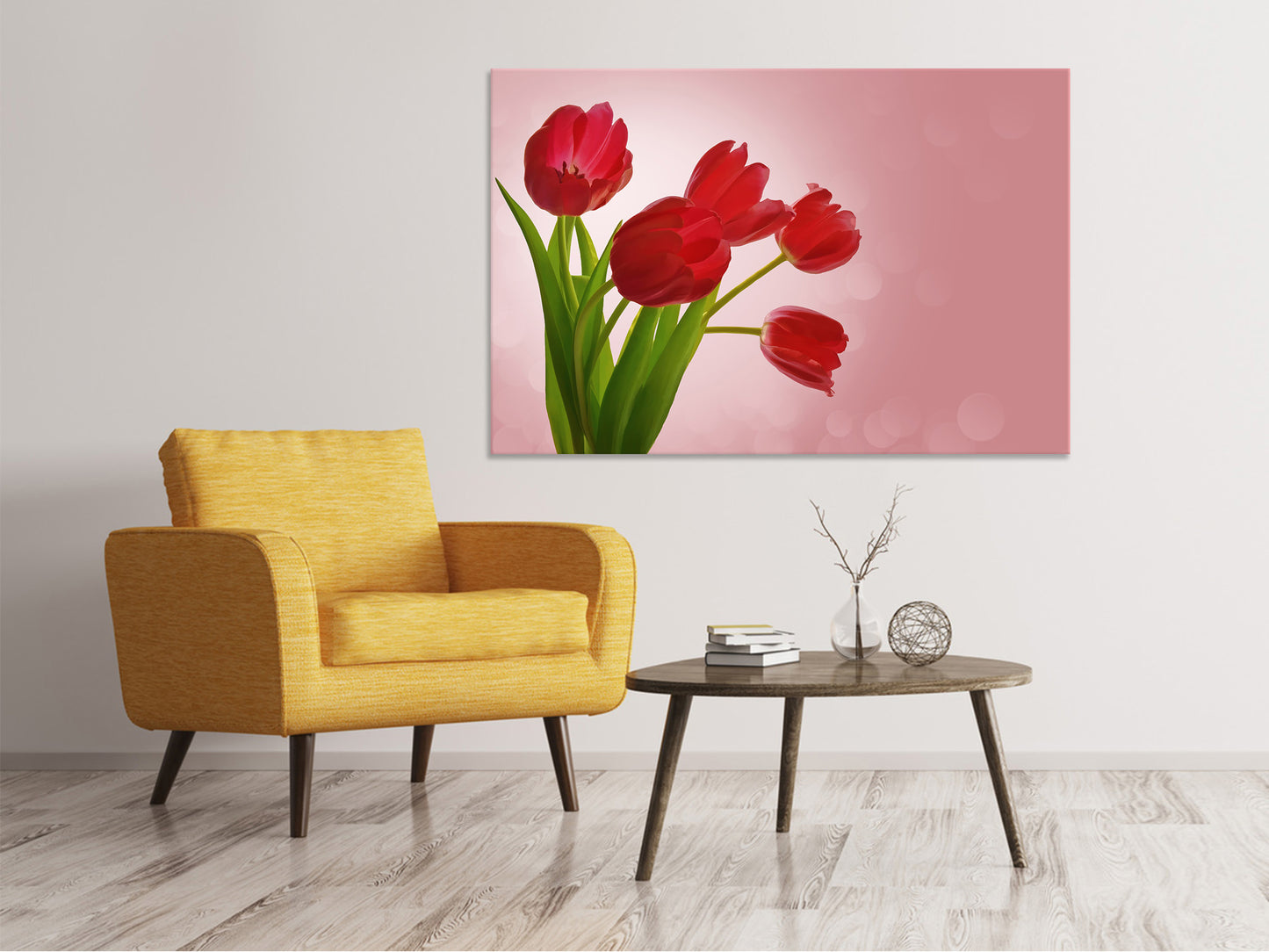 Leinwandbild Roter Tulpenstrauss